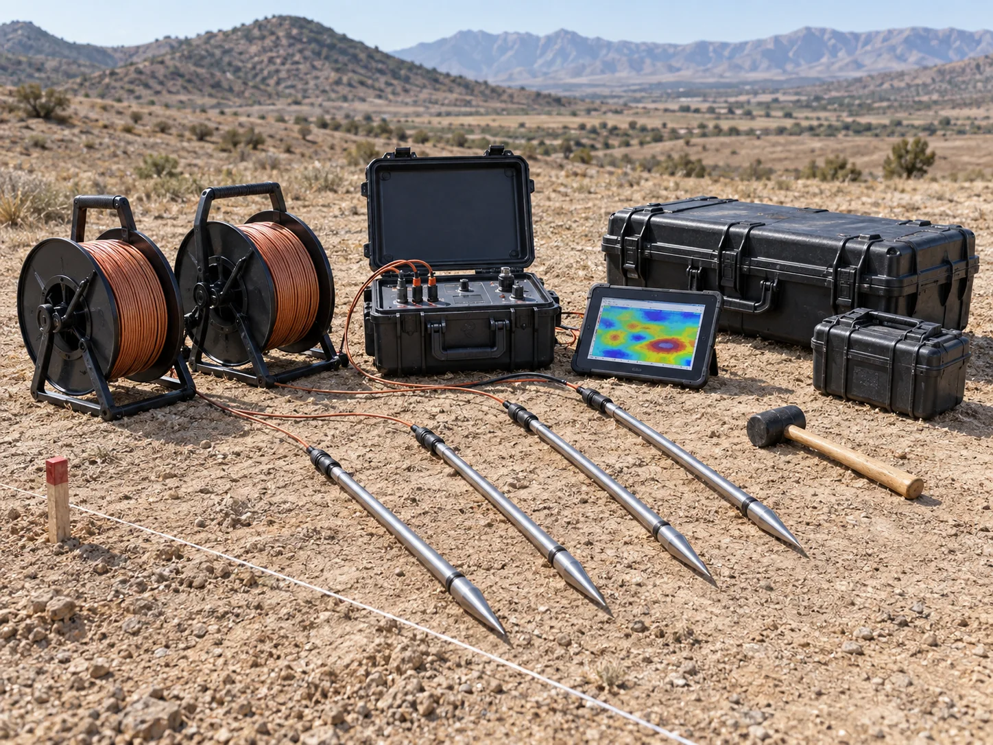 حزمة ميدانية واقعية لجهاز OKM GeoSeeker لكشف المياه الجوفية